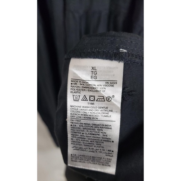 Old Navy Dress XL Black Ditsy Floral Boho Peasant Cottagecore Midi Tiered - Picture 5 of 5